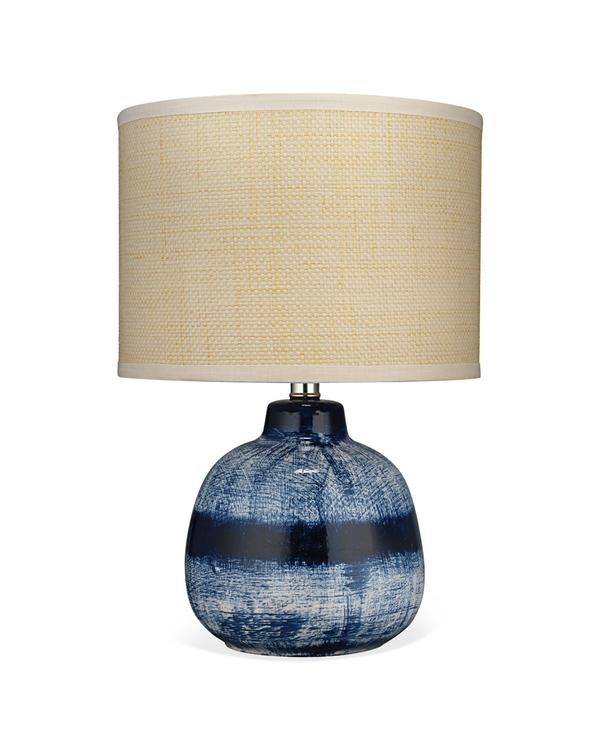 Jamie Young Small Batik Table Lamp In Indigo Ceramic