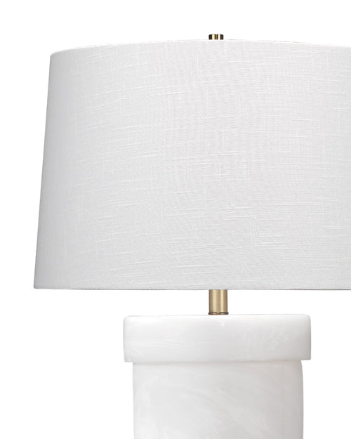 Jamie Young Carnegie Table Lamp In White Faux Alabaster