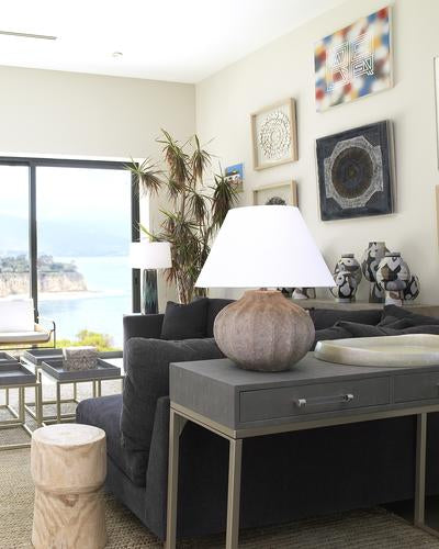 Jamie Young Clamshell Table Lamp In Sand Ceramic