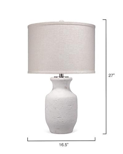 Jamie Young Gilbert Table Lamp In Textured Matte White Cement