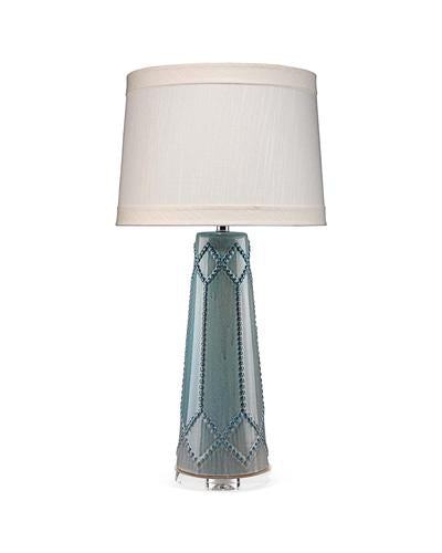 Jamie Young Hobnail Table Lamp In Teal Ceramic