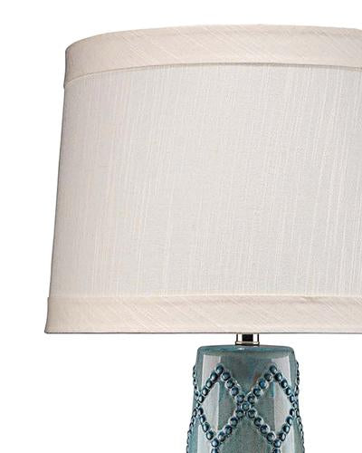 Jamie Young Hobnail Table Lamp In Teal Ceramic