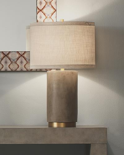 Jamie Young Mortar Table Lamp In Cement And Brass