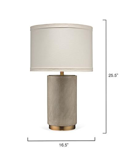 Jamie Young Mortar Table Lamp In Cement And Brass
