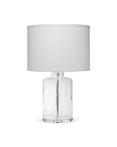Jamie Young Napa Table Lamp In Clear Hammered Glass With Classic Drum Shade In White Linen
