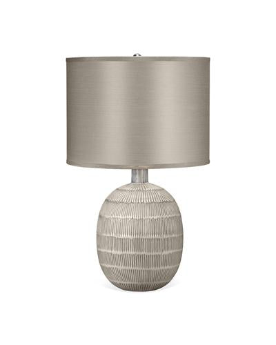Jamie Young Prairie Table Lamp In Beige & Off White Patterned Ceramic