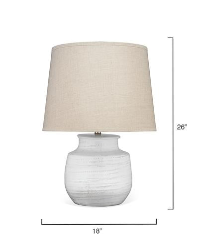 Jamie Young Small Trace Table Lamp In White Ceramic