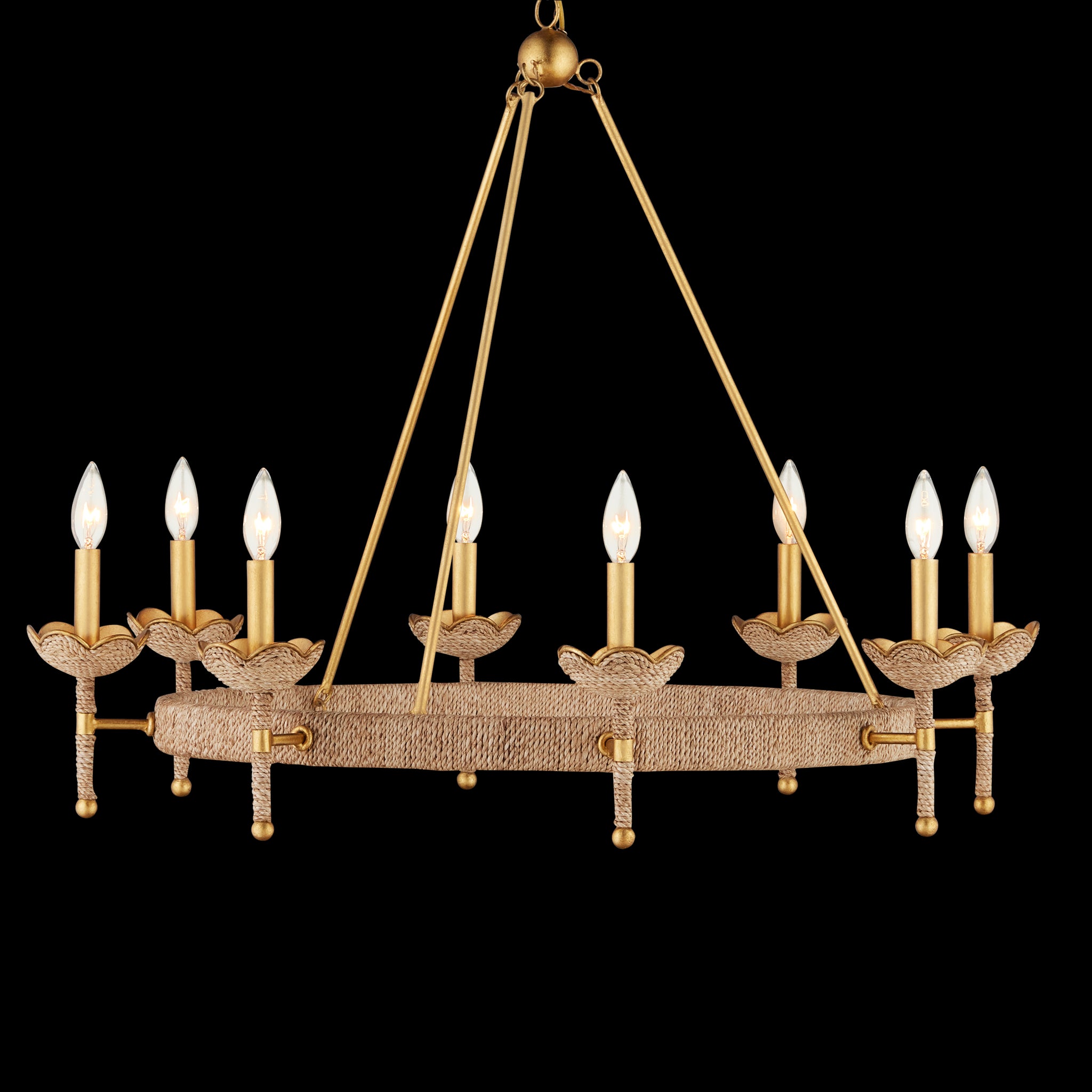 Currey & Company Vichy 35.5" Rope 8 Light Chandelier