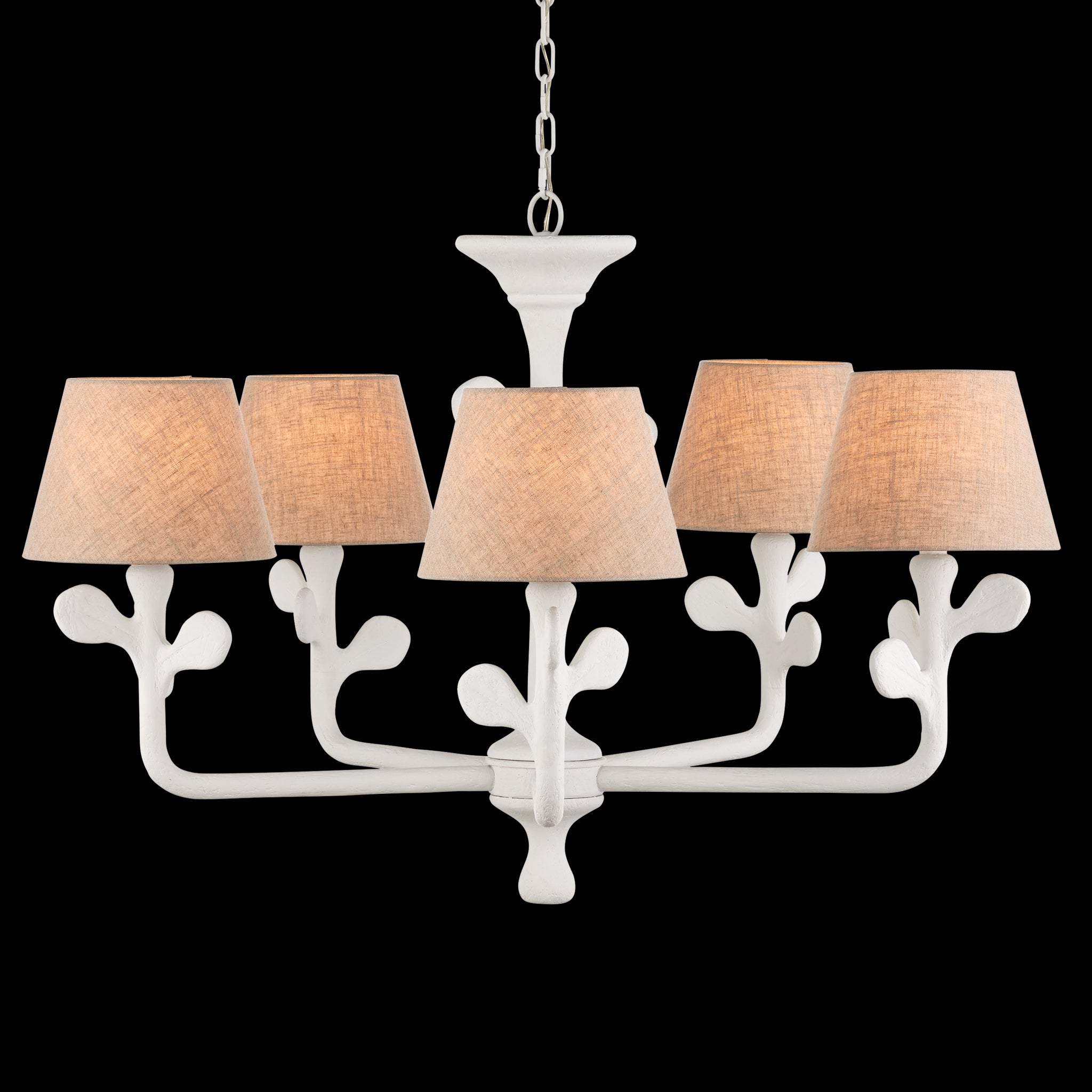 Currey & Company Charny 42" White 5 Light Chandelier