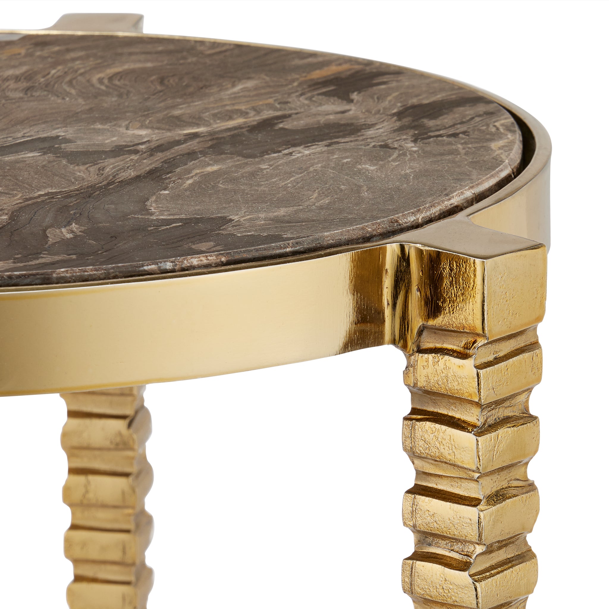 Currey & Company 18" Corrado Cappuccino Marble Accent Table