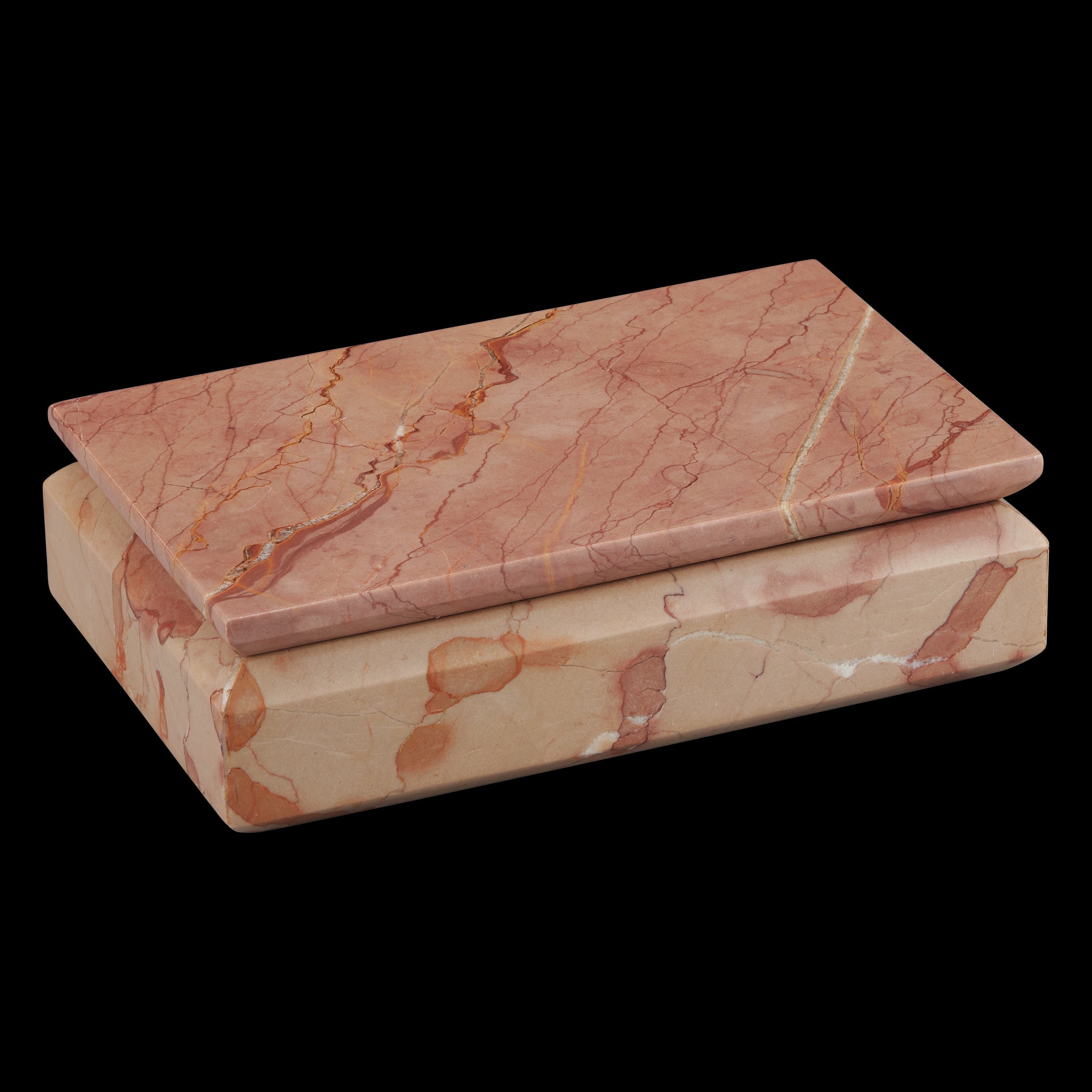 Currey & Company 10" Leslie Rosa Marble Box