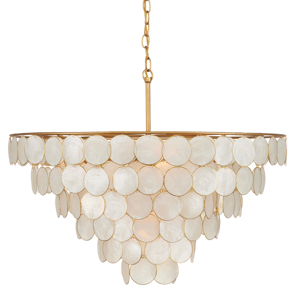 Currey & Company Bon Vivant 30.25" Capiz Shell 5 Light Chandelier
