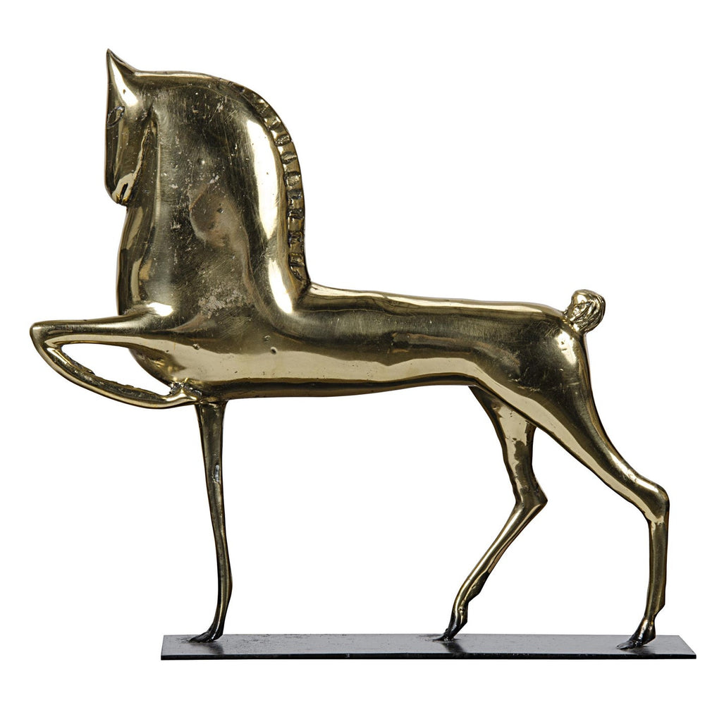 Noir Horse On Stand, Brass