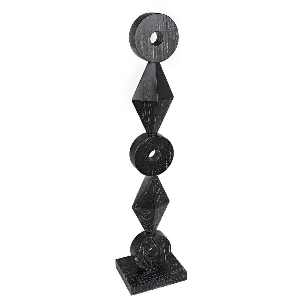 Noir Totem Sculpture, Cinder Black