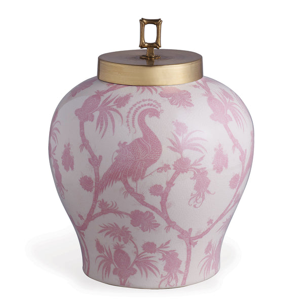 Scalamandre for Port 68 Balinese Peacock Jar in Pink