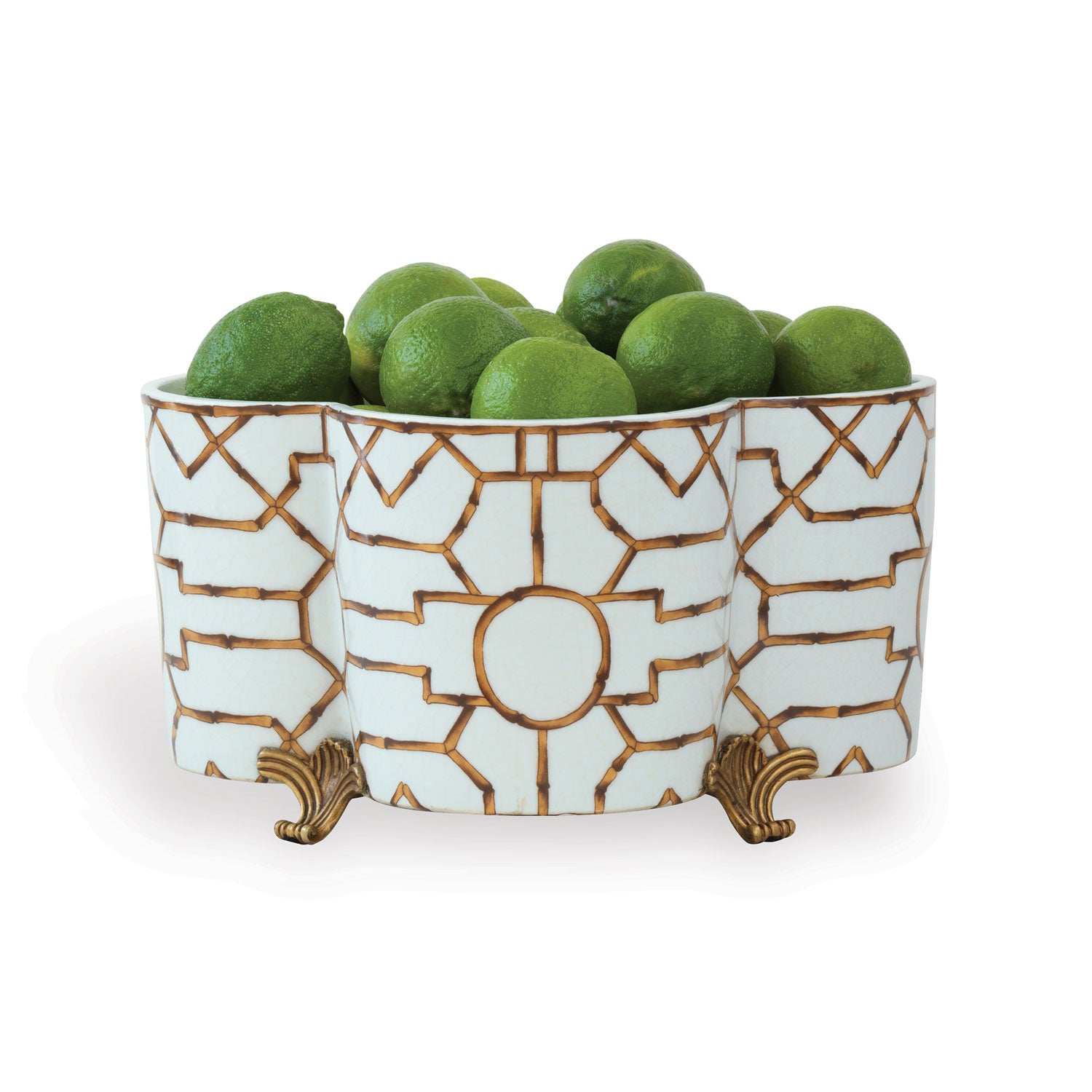 Scalamandre for Port 68 Baldwin Quatrefoil White Planter