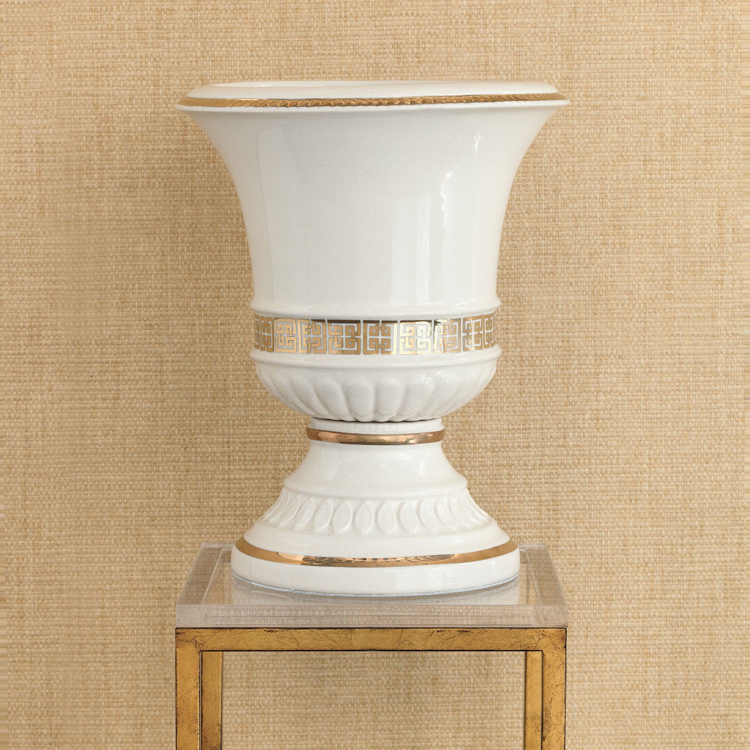 Williamsburg for Port 68 Palace Fret Urn in Gold/White
