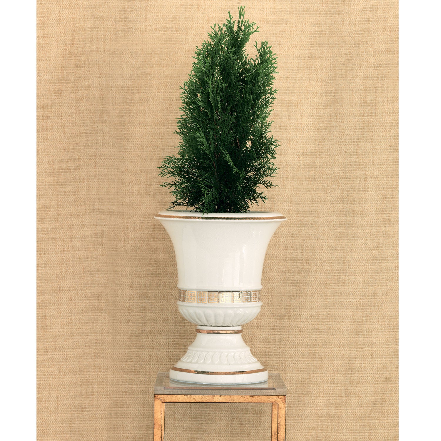 Williamsburg for Port 68 Palace Fret Urn in Gold/White