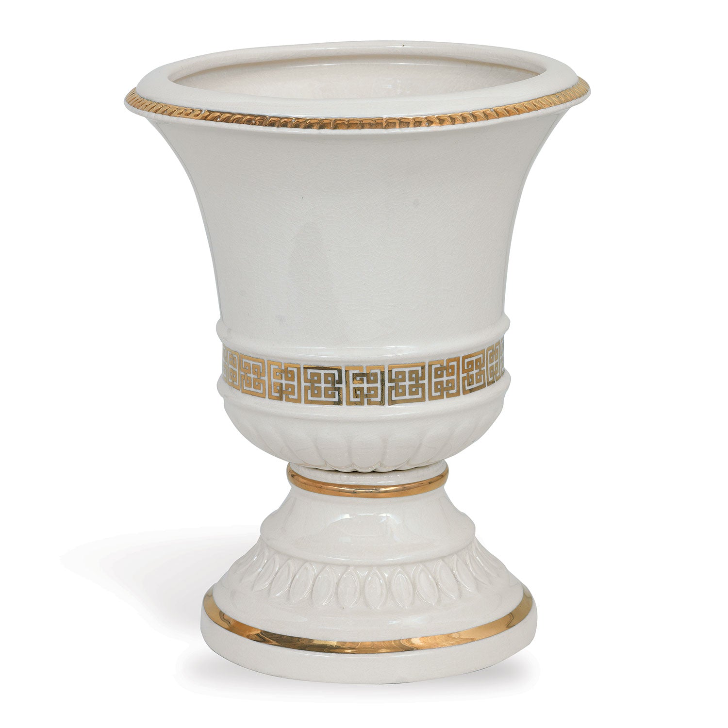 Williamsburg for Port 68 Palace Fret Urn in Gold/White