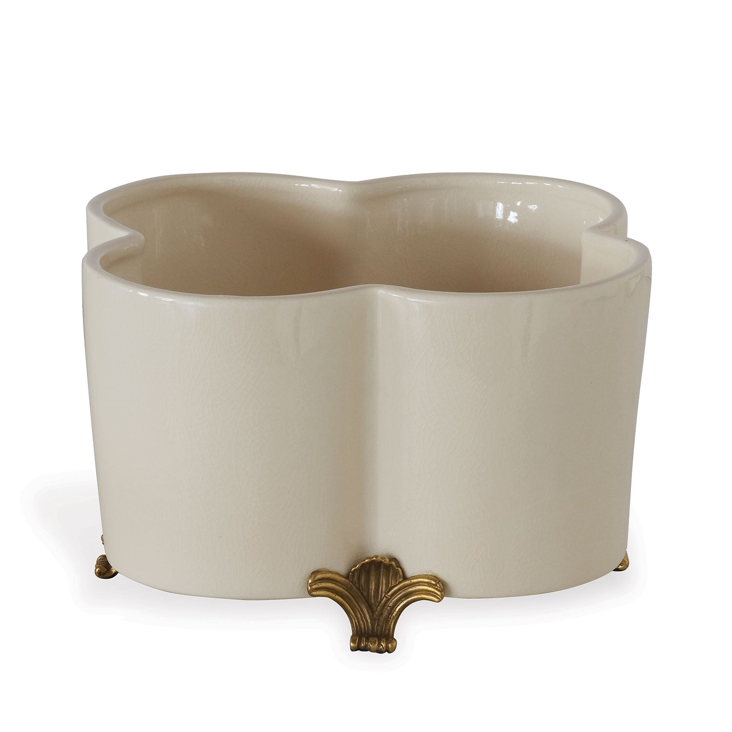 Port 68 Cream Quatrefoil Planter