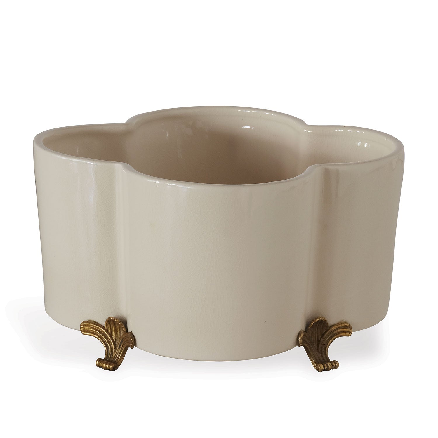 Port 68 Cream Quatrefoil Planter