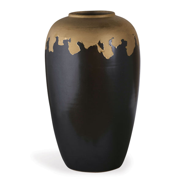 Nicole Black and Gold 20"H Vase by Port 68