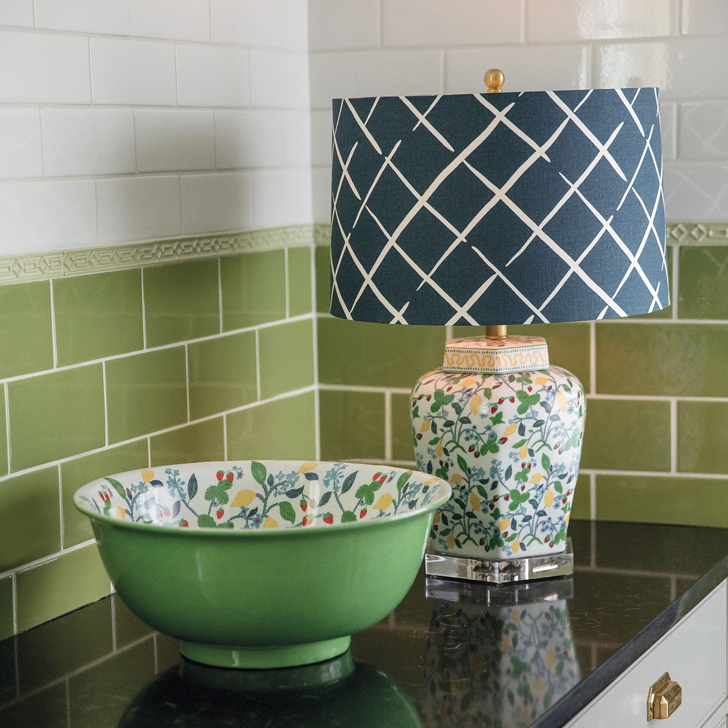 Madcap Cottage for Port 68 Crewel Summer Green Bowl