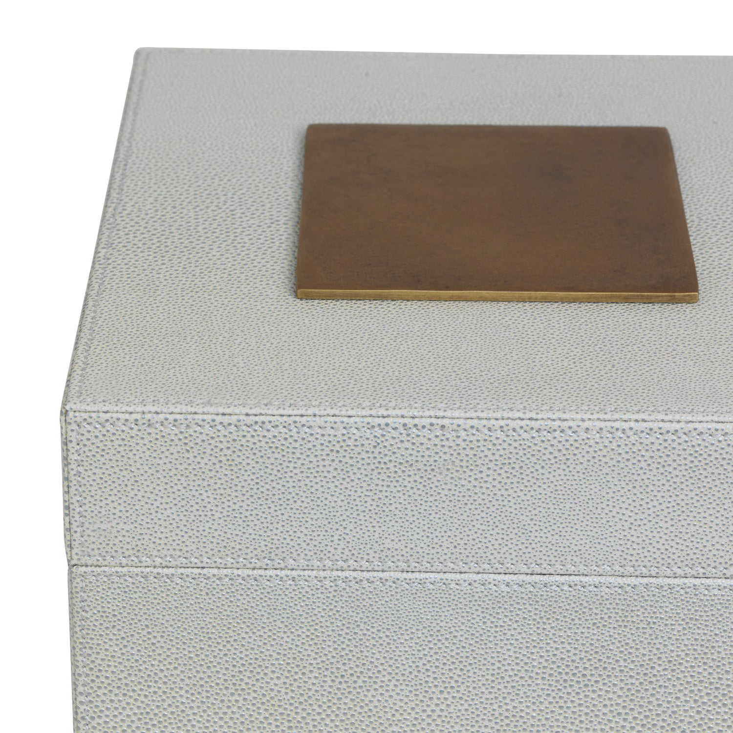 Port 68 10" Cairo Faux-Shagreen Box, Pearl