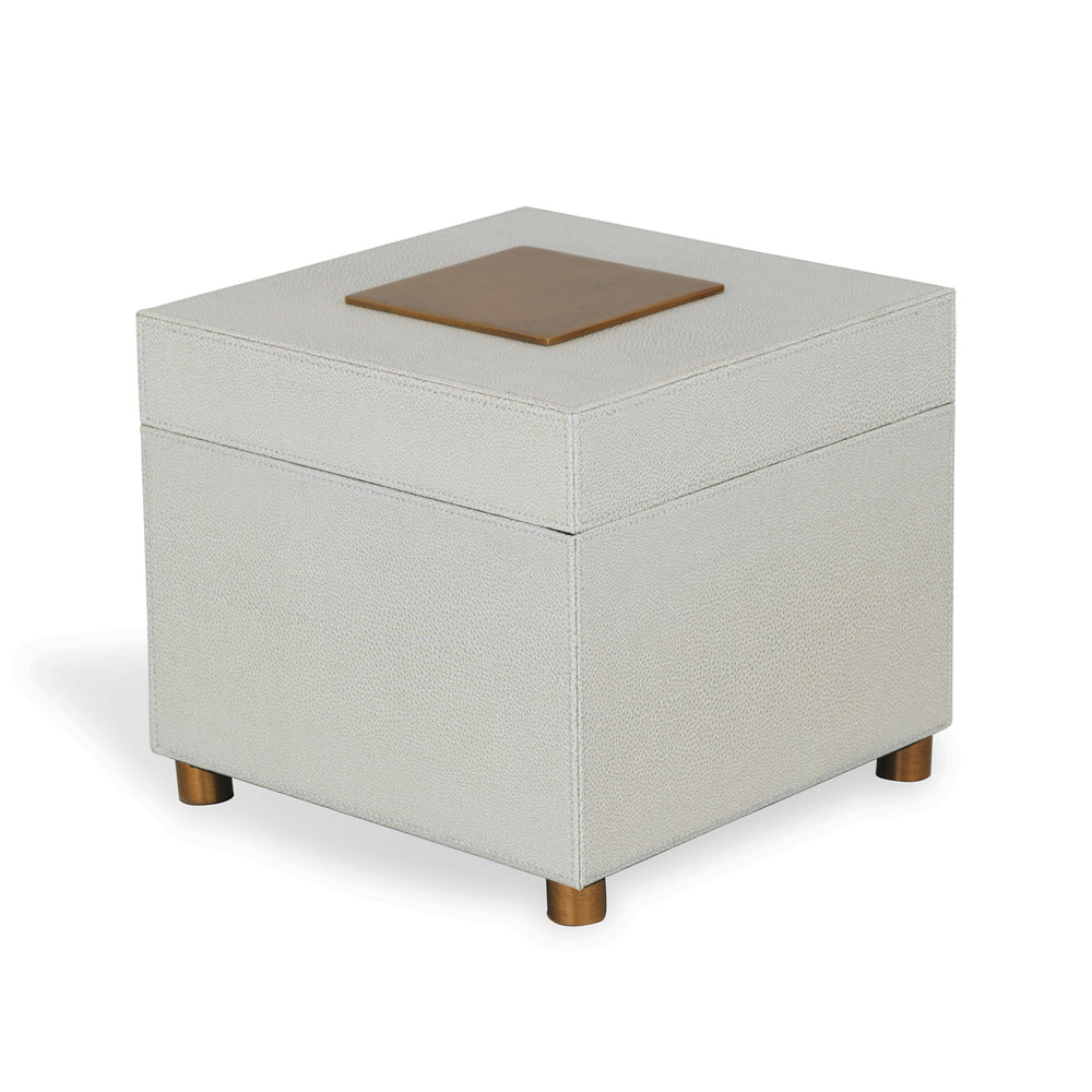 Port 68 10" Cairo Faux-Shagreen Box, Pearl
