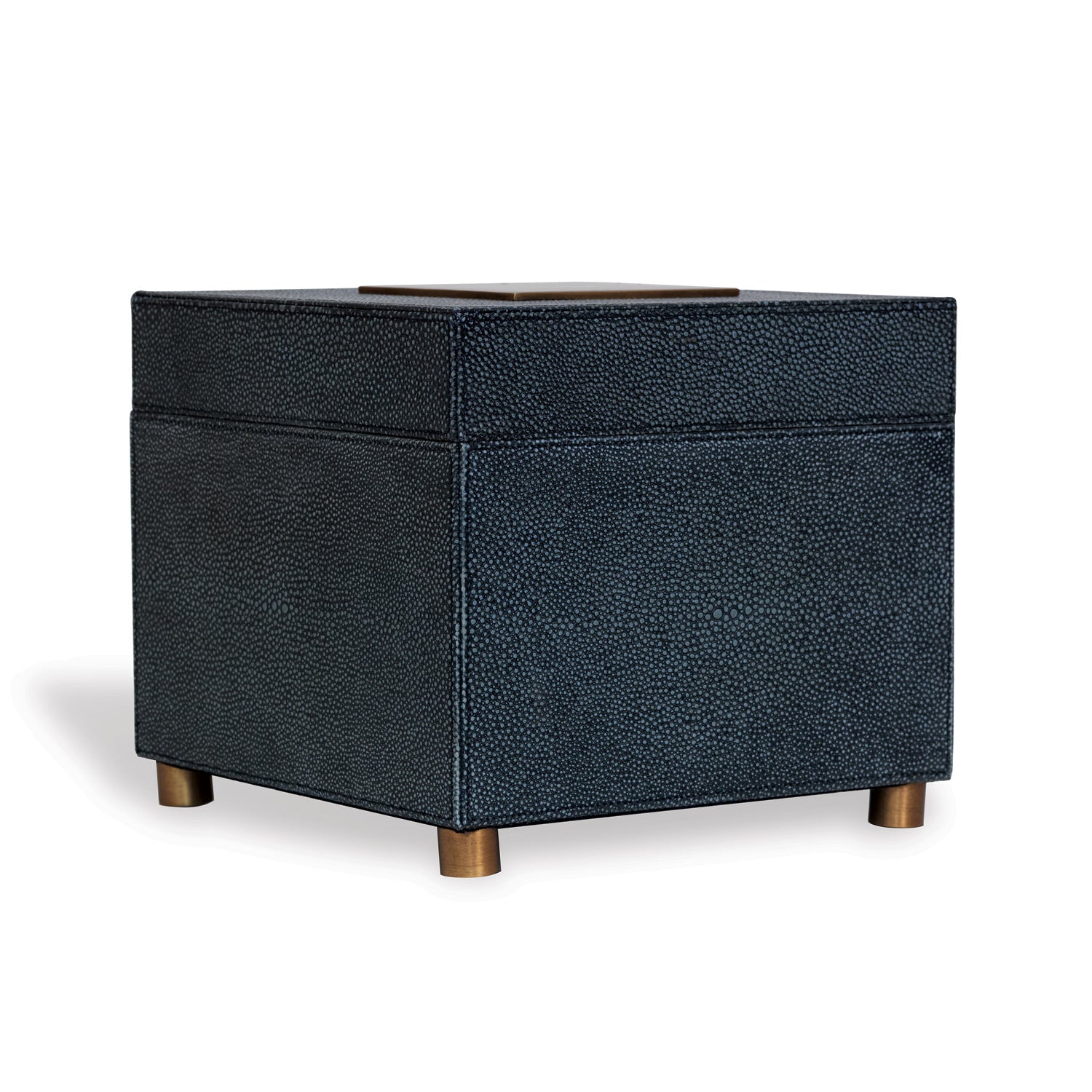PORT 68 10" Cairo Faux-Shagreen Box, Grey