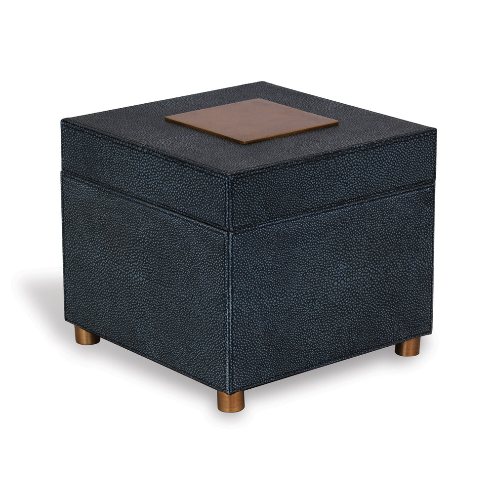 PORT 68 10" Cairo Faux-Shagreen Box, Grey