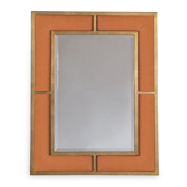 Port 68 Bedford Wall Mirror in Tangerine Linen