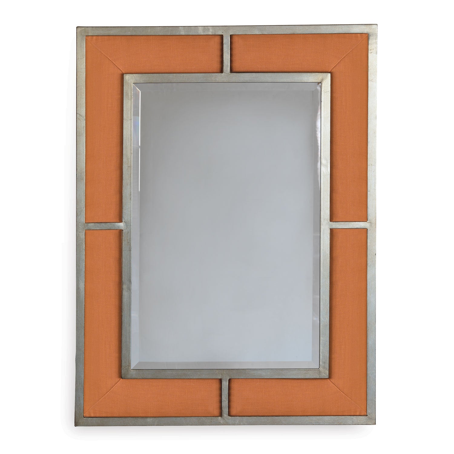 Port 68 Bedford Wall Mirror in Tangerine Linen