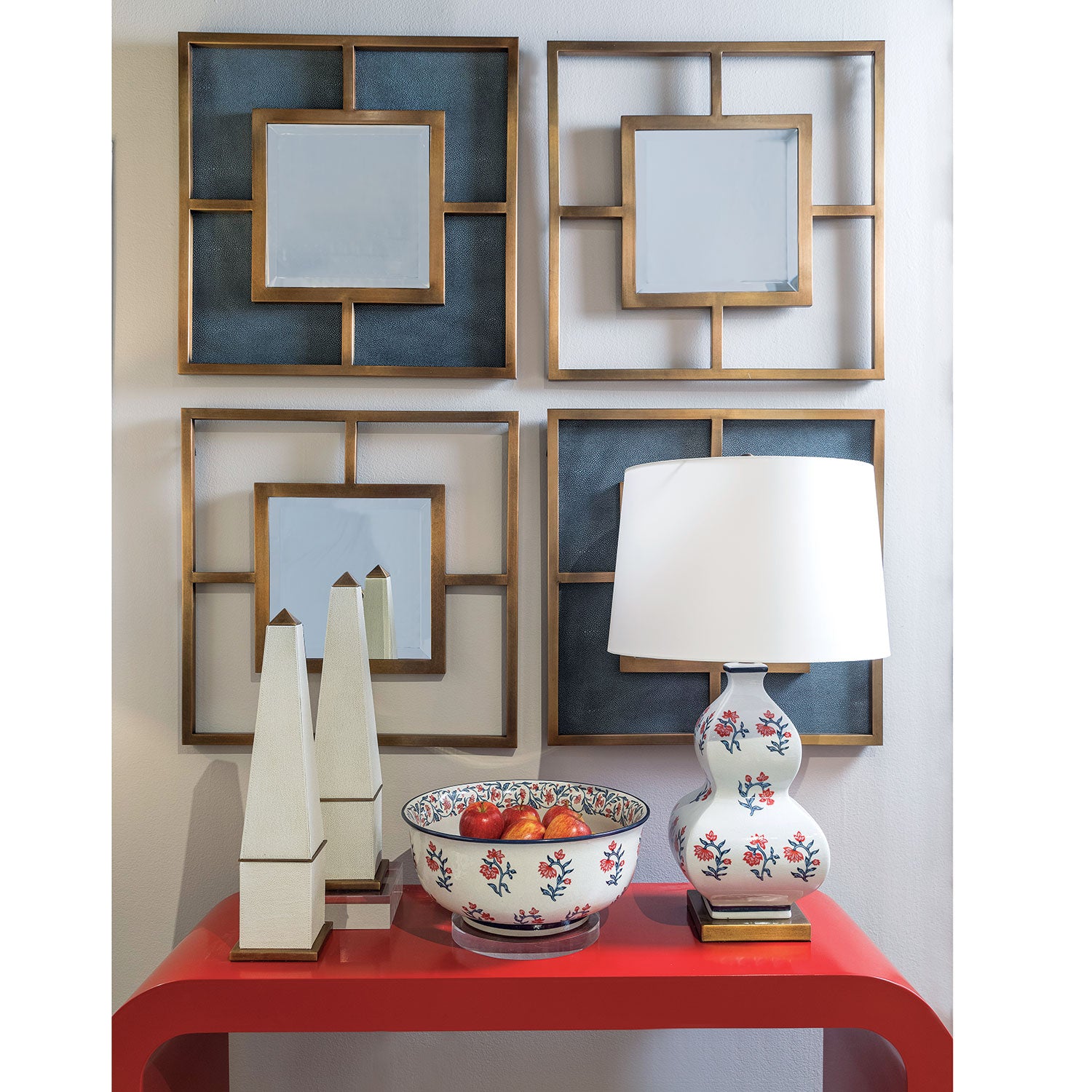 Bargain Basement Port 68 Cairo Brass and Shagreen Mirror