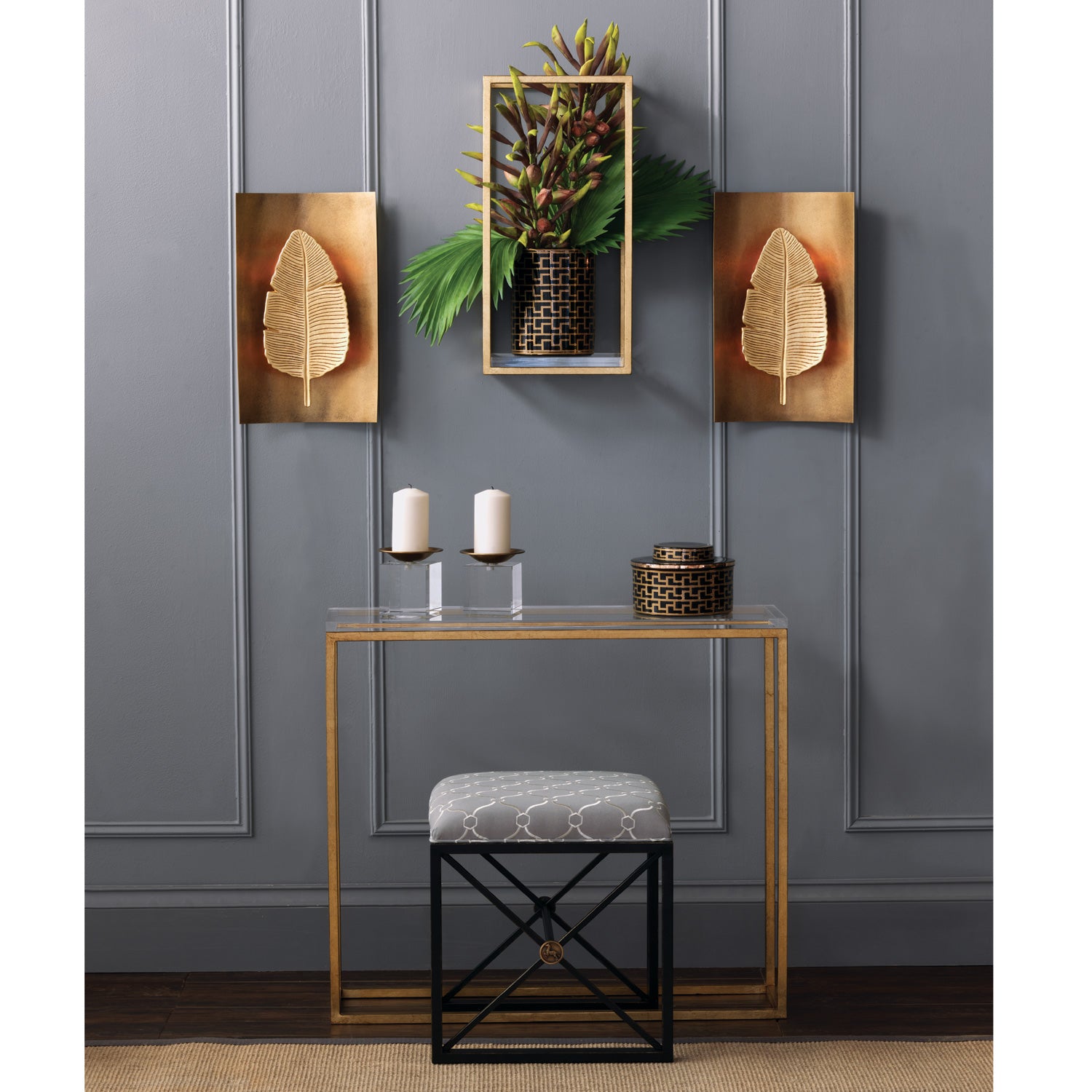 Port 68 Drake Wall Shelf in Gold