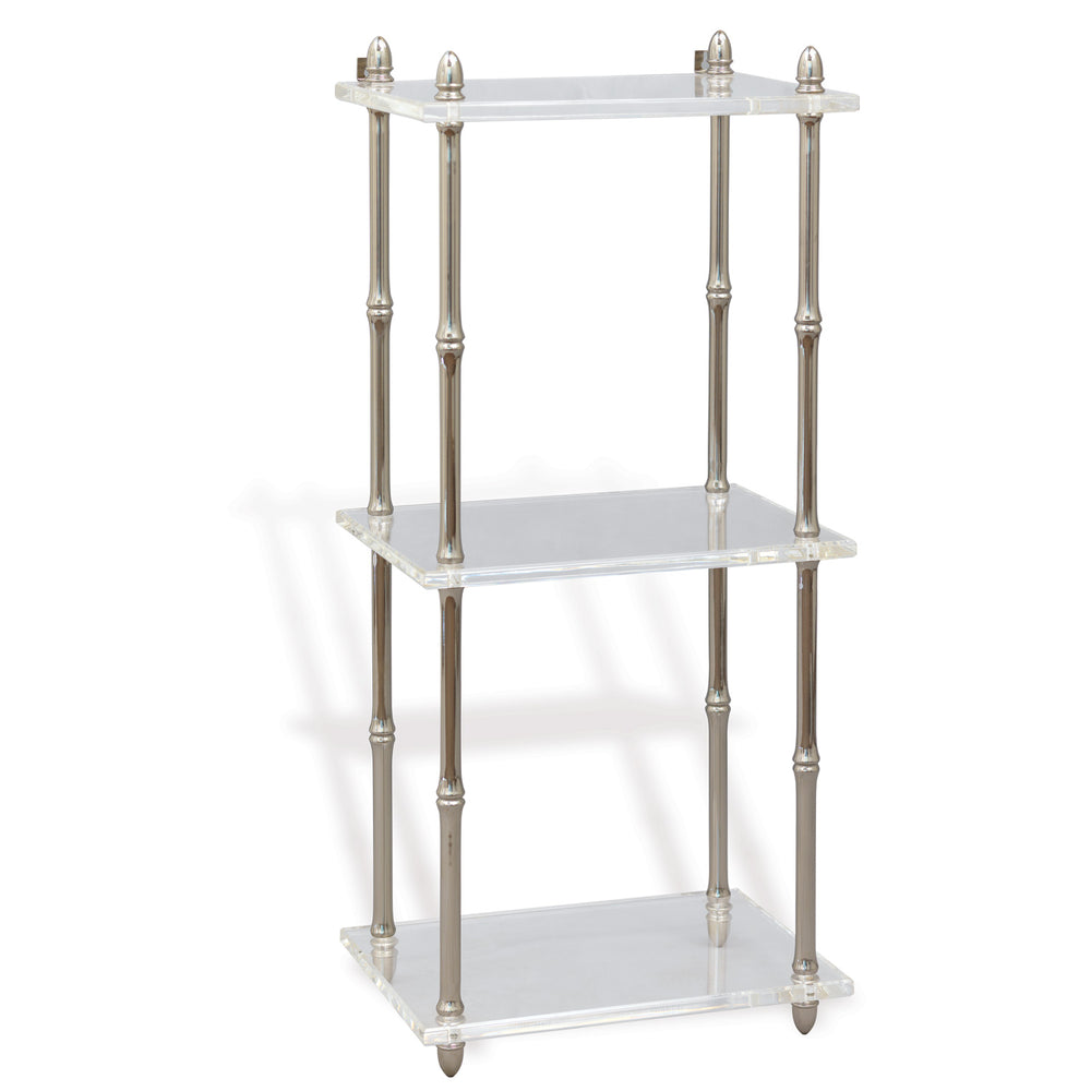 Port 68 Carmel Lucite Shelf, Nickel and Lucite