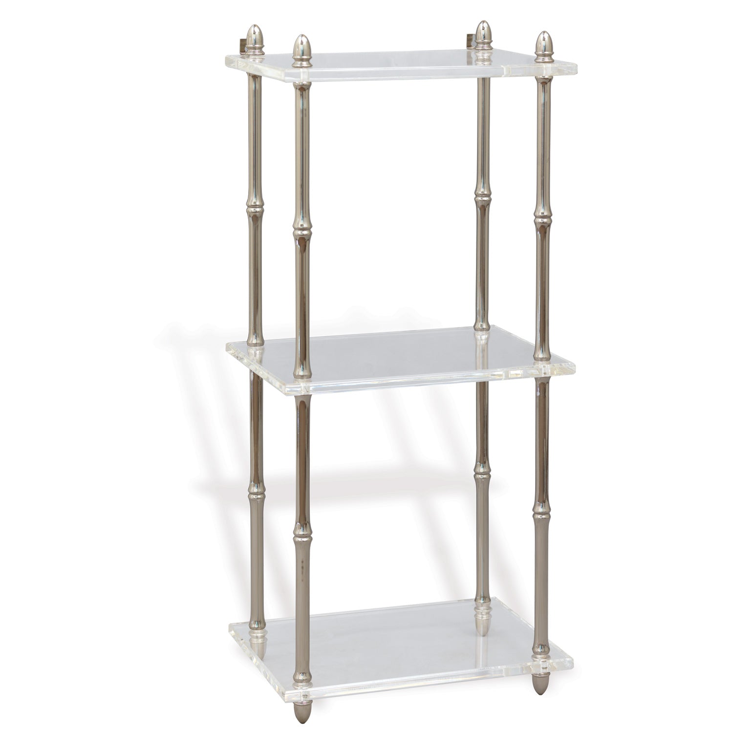 Port 68 Carmel Lucite Shelf, Nickel and Lucite