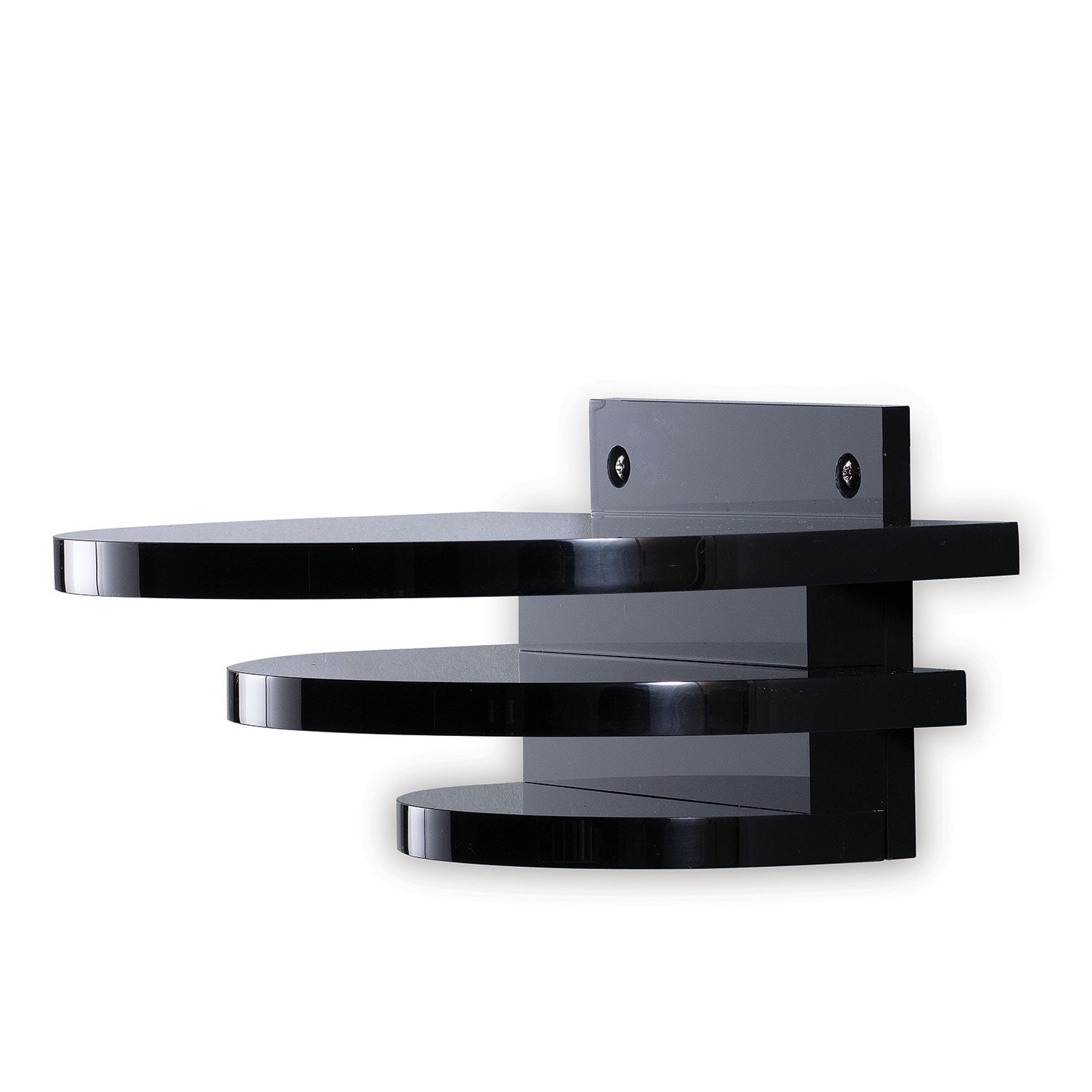 Port 68 Deco Round Onyx Lucite Shelf