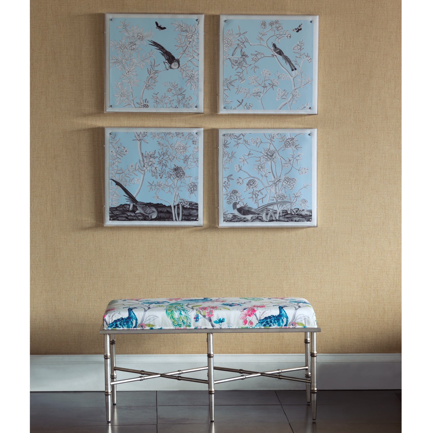 Port 68 Blue Chinoiserie III Lucite Wall Art