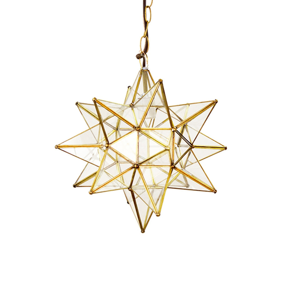 Worlds Away Star Chandelier in Brass