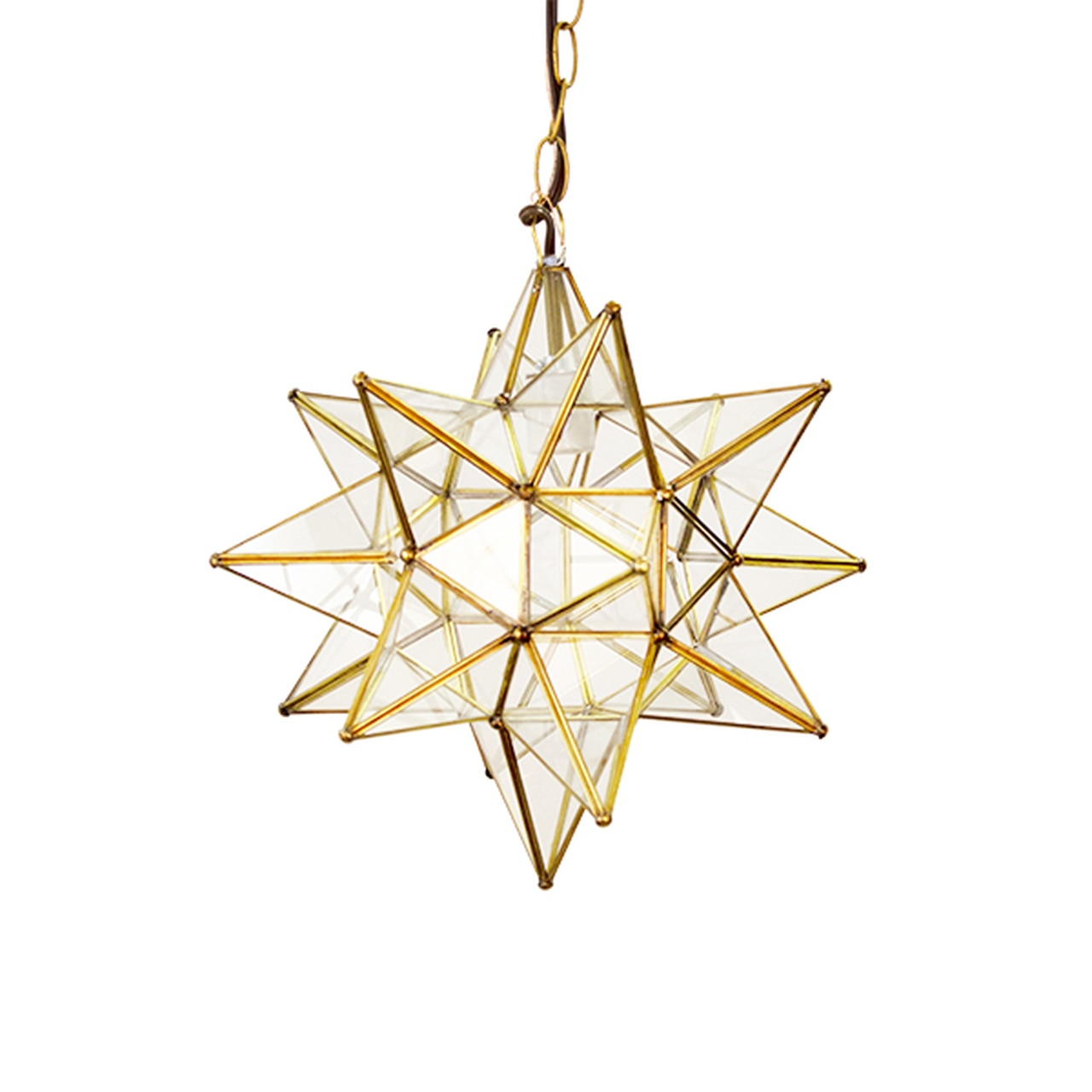 Worlds Away Star Chandelier in Brass