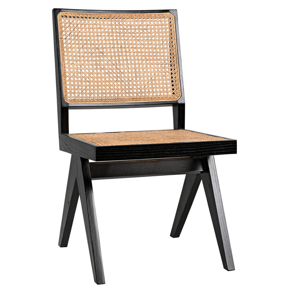 Noir Joseph Side Chair, Charcoal Black