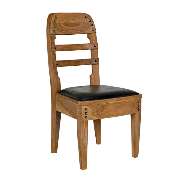 Noir Laila Chair, Teak With Leather