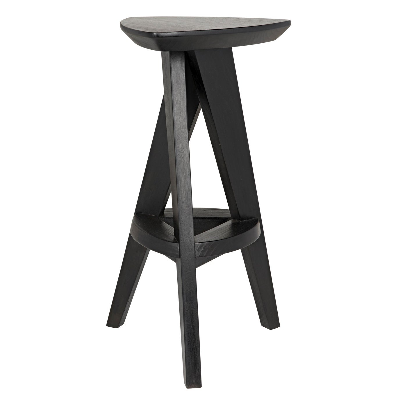 Noir Twist Counter Stool, Charcoal Black