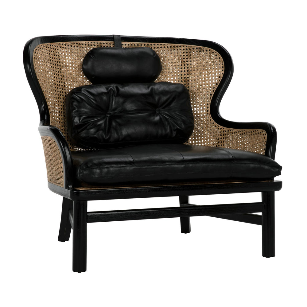 Noir Marabu Chair, Charcoal Black With Leather