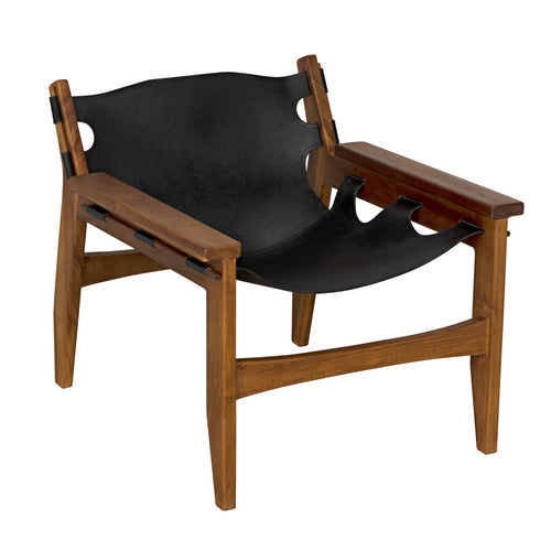 Noir Nomo Chair, Teak With Leather