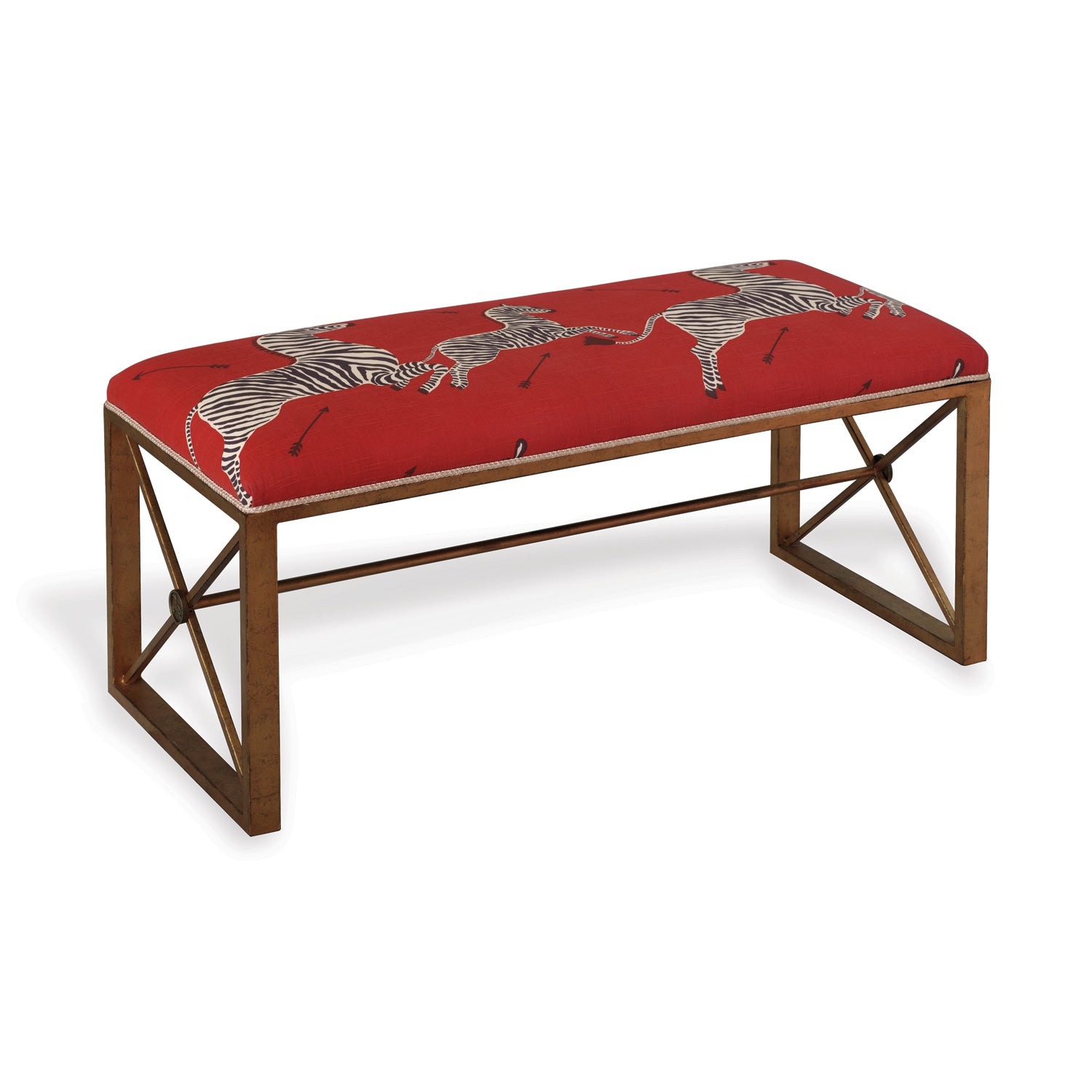 Port 68 Scalamandre Medallion Bench, Red Zebra