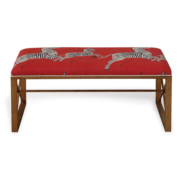 Port 68 Scalamandre Medallion Bench, Red Zebra