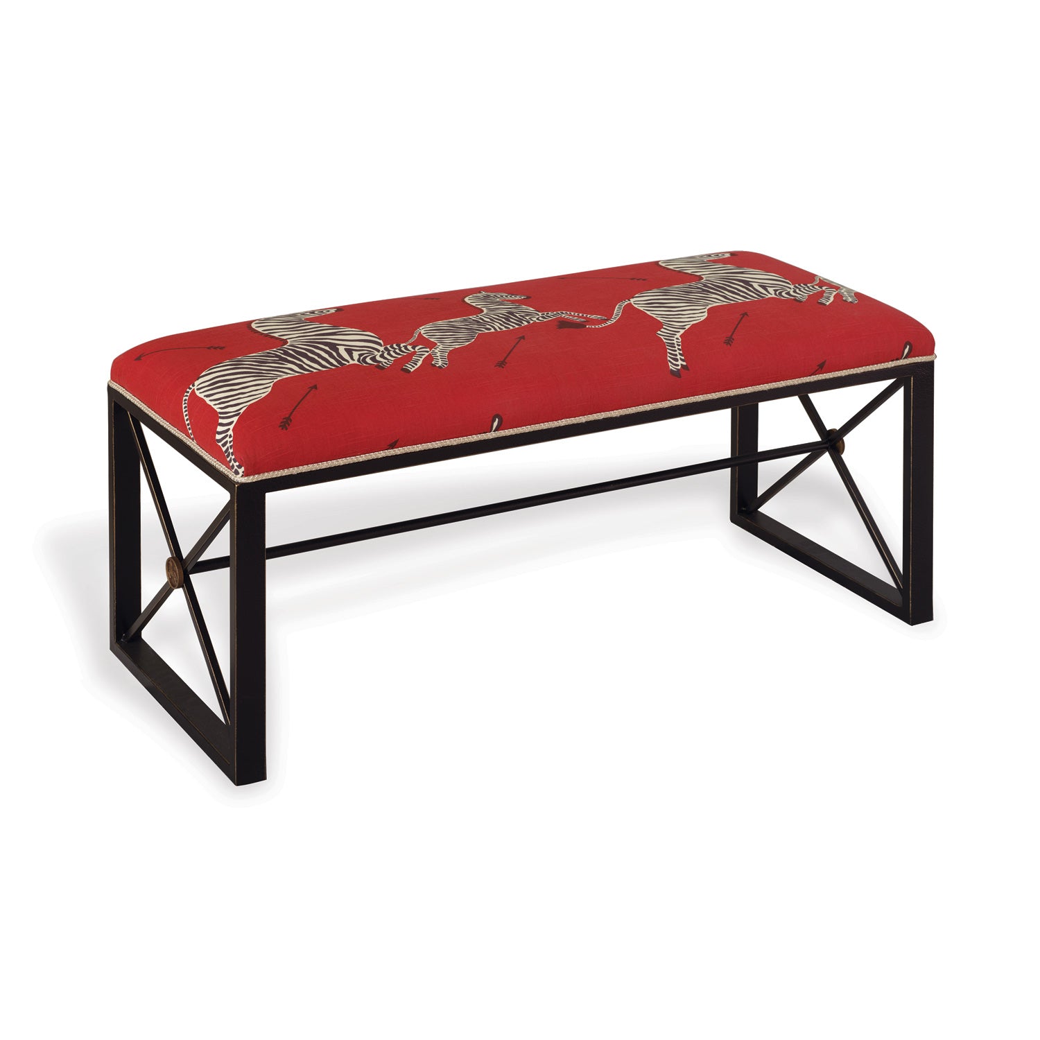 Port 68 Scalamandre Medallion Bench, Red Zebra