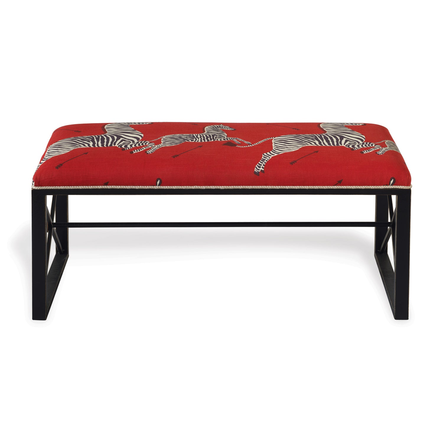 Port 68 Scalamandre Medallion Bench, Red Zebra